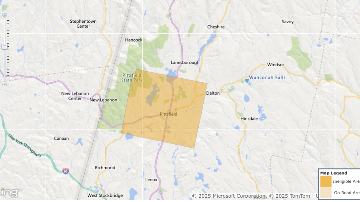 Orange area = Ineligible
